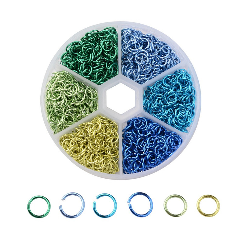 Mixed 6 Colors Open Jump Rings Split Rings For DIY Jewelry Making Findings Connector accessories,about 1080pcs/box,6x0.8mm F70