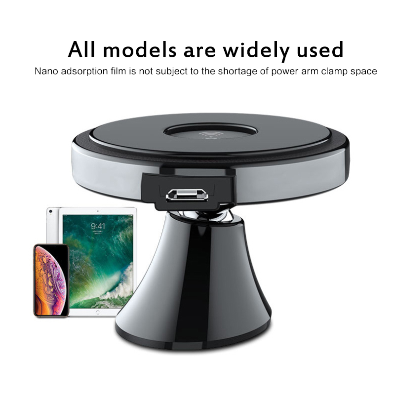 360 Degree Rotation Car Wireless Charger For IPhone For Samsung Wirless Charging Safe Non-Magnetic Nano Adsorption Car Holder