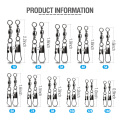 DONQL 10/20/50 Pcs/lot Swivels Interlock Fishing Connector Bearing Rolling Stainless Steel with Snap Fishhook Lure Connector