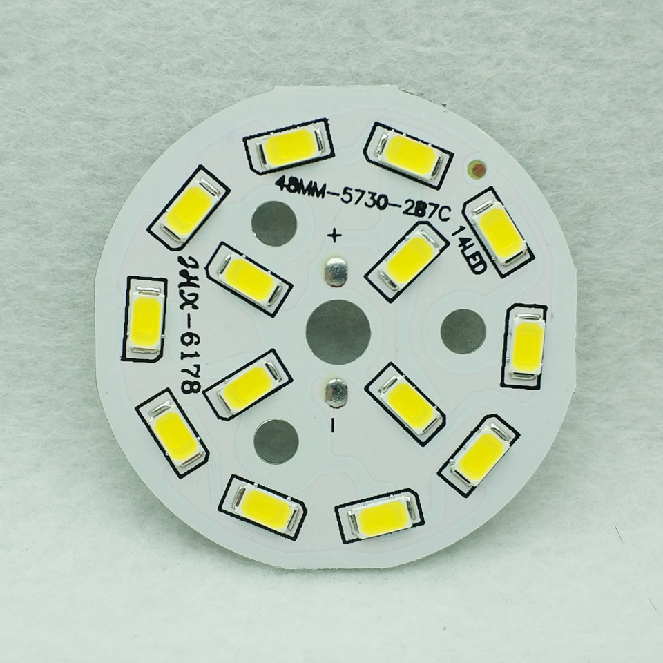 UMAKED 7W 48mm LED Light PCB Installed SMD 5730 LEDs Aluminum Lamp plate Warm/Natural/White Color for Bulb Ceilig lights DIY