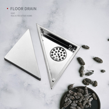 Hidden Type Deodorized Invisible Floor Drain Modern Stainless Bathroom Showers Triangle Floor Drain Covers