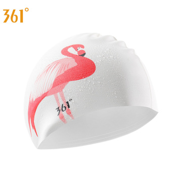 361 Silicone Swimming Caps for Women Fashion Design Flamingo Girl Swimming Cap Waterproof Ear Protection Pool White Swim Hat