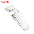 NAIERDI-J105 Cabinet Box Locks Spring Loaded Latch Catch Toggle 27*63 Iron Hasps For Sliding Door Window Furniture Hardware