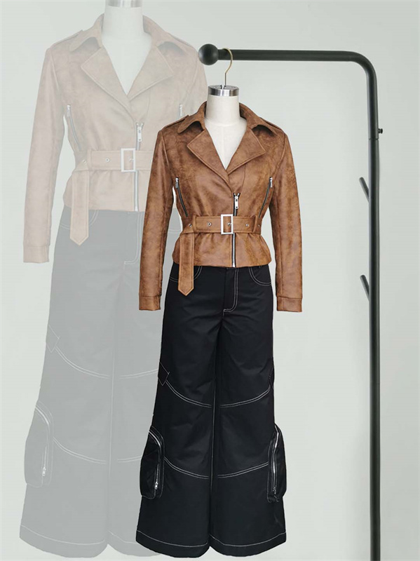 Leather Bomber Biker Jacket