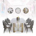 Luxury Modern Home Furniture Stainless Steel Faux Marble Top Room Dining Table
