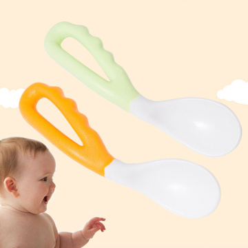 Baby food supplement feeding spoon Baby Curved Spoon Elbow Spoon easy to grasp children tableware baby diet training dropship