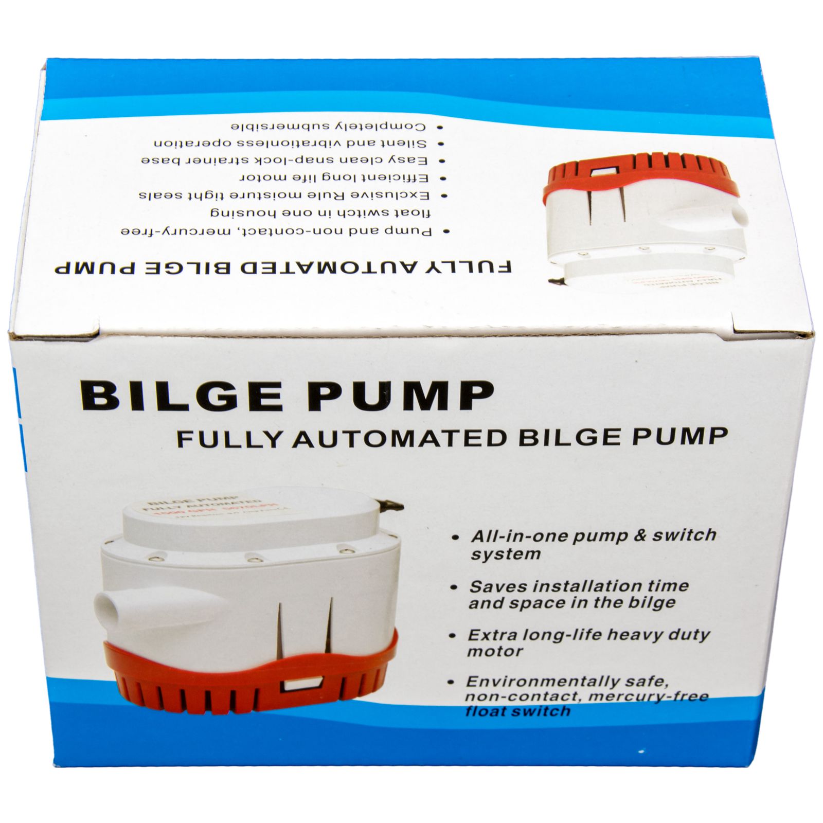 Boat Automatic Bilge Pump 2000 GPH Marine Water Pump 12V Built-in Float Switch