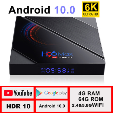 TV Box android 10 4G 64GB 6K Android TV Box 2020 H96 MAX H616 Smart TV Box LEMFO 2.4G 5.8G WIFI Google Voice Set Top Box H96max