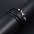 Black Leather Chain Necklace for Women Men Handmade Braid Rope Long Necklace 40/50/60/70/80/90CM Neck Pendant Chain Jewelry Gift