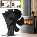 New 5 Blades Heat Powered Black Fireplace Stove Fan Log Wood Burner Eco-fan Quiet Home Fireplace Fan Efficient Heat Distribution