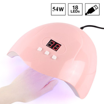 54W/6W Nail Dryer Machine UV LED Lamp Portable Micro USB Cable Home Use UV Gel Varnish Dryer 3 LEDS Lamp Nail Art Tools