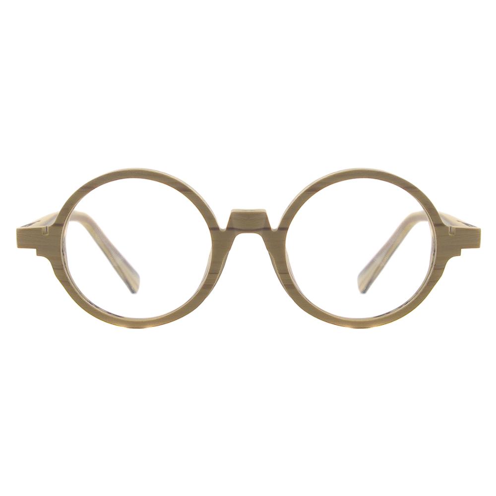 Acetate Small Men Spectacles Round Wood Texture Women Vintage Glasses Frames For Eyeglass Lenses Myopia Reading Multifocal