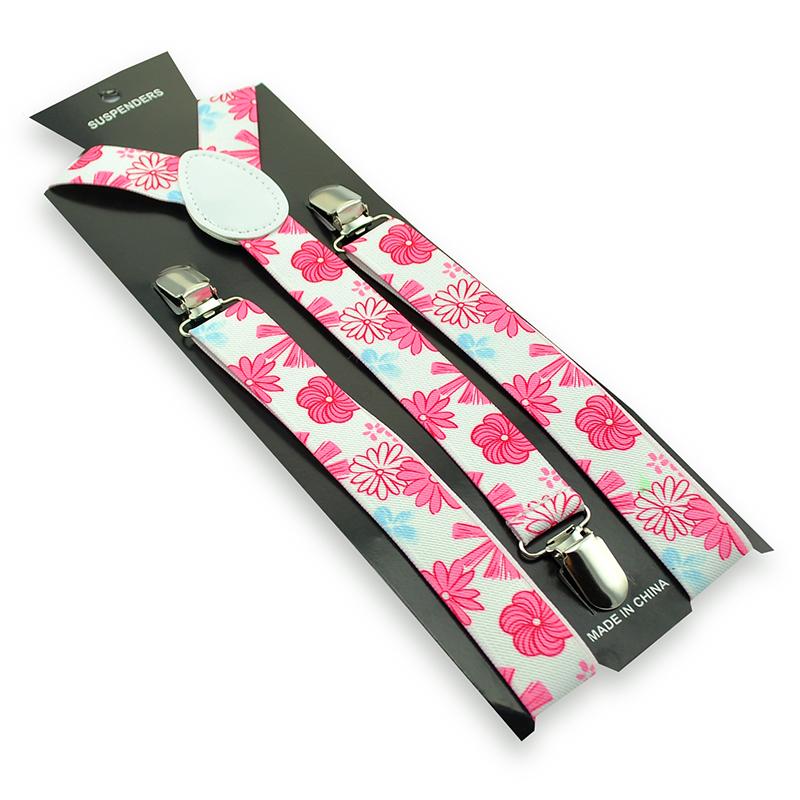 New arrivel 7 colors suspenders for women men Braces Y-shape Colorful Flowers 2.5 cm width Casual suspender free shipping