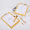 Gold Metal Writing Sheet Pad Clipboard Menu Data File Storage Folder for Office Restaurant Hotel Home