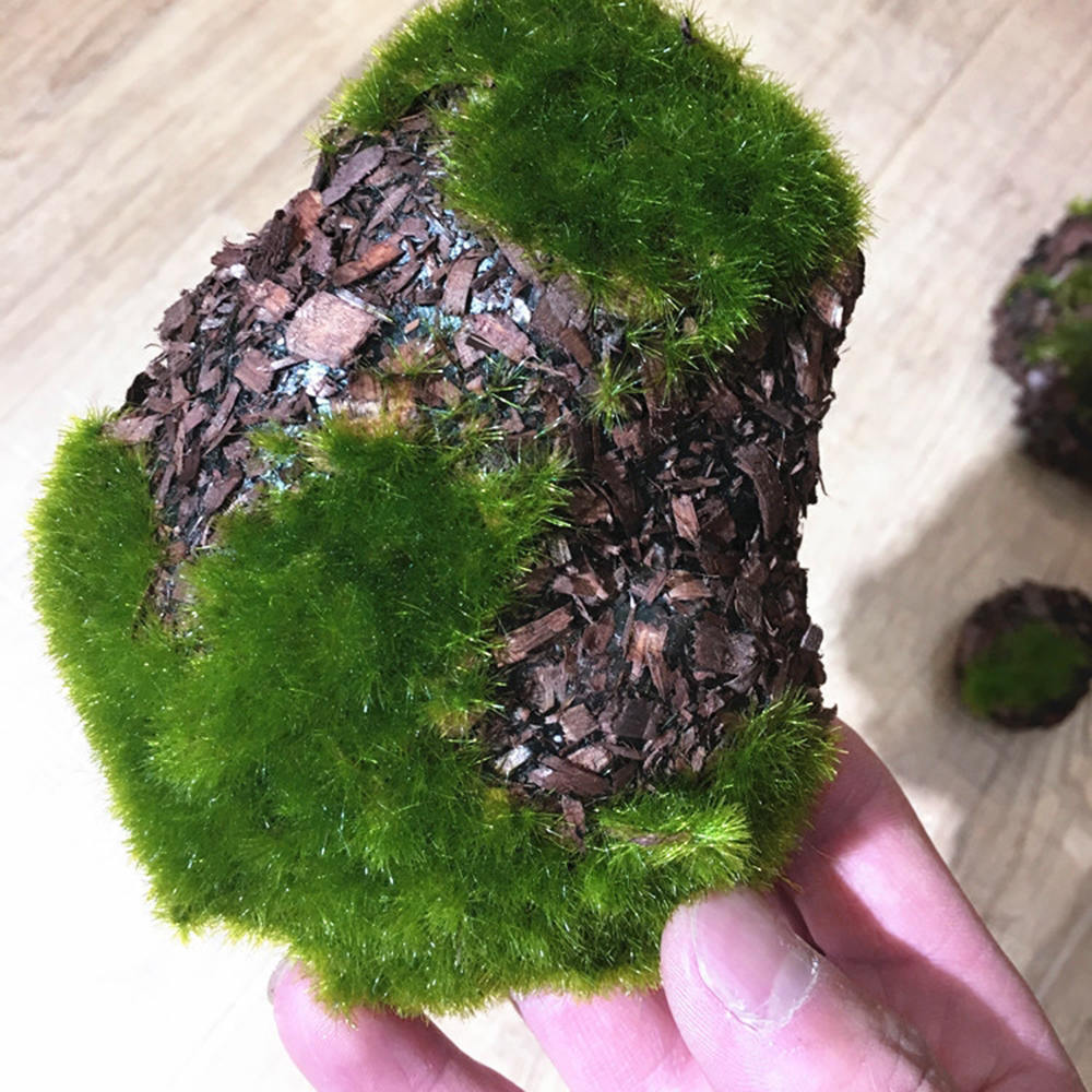 1Pack Fake Moss Stones Craft Flower Green Plants Rock Artificial Landscape Stone Shop Window Office Fake Decor