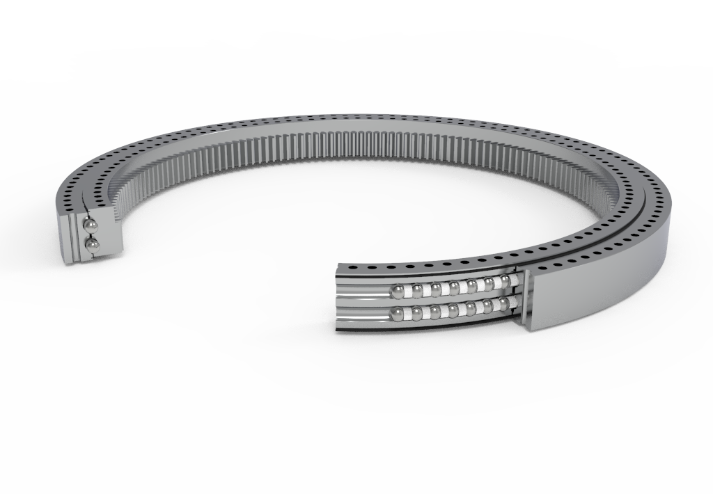 Inner Ring Toothed Double Row Angular Contact Turntable Bearings