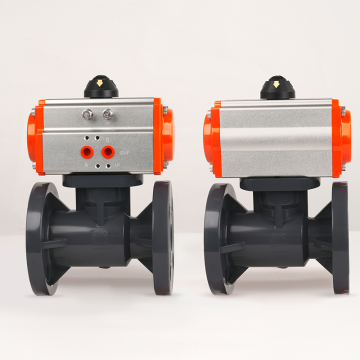 High-Performance UPVC Pneumatic Ball Valve with Flange