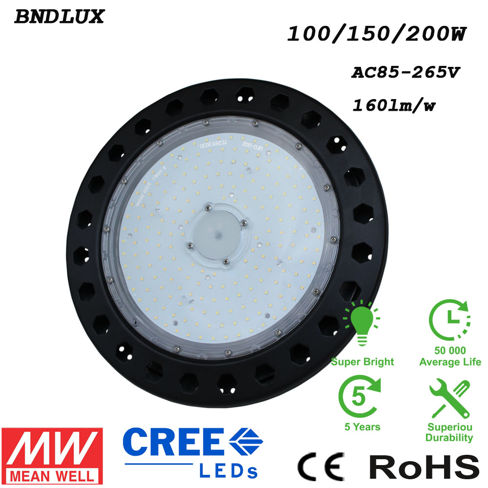 UFO Led High Bay 100W 150W 200W SMD3030 High Power Led Reflector Floodlight For Factory/Warehouse/Works Machine Lamp