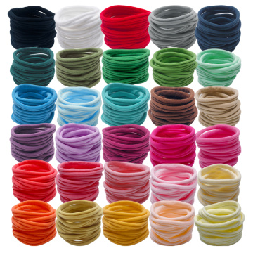 10PCS Women Girls DIY Elastic Head band 4CM Candy Colors Nylon Elastic Hair Bands Ponytail Holder For Baby Hair Accessories