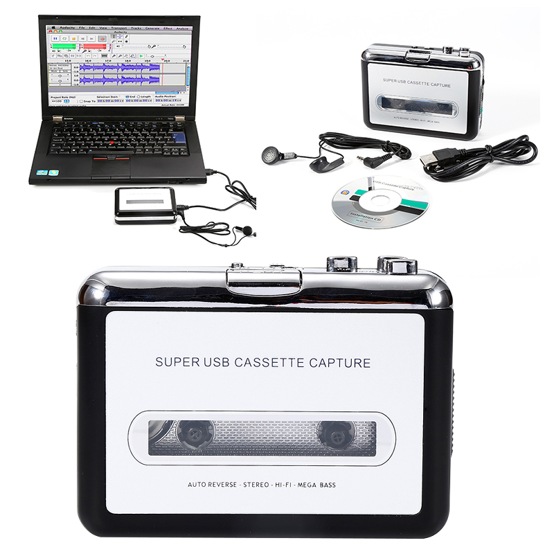 Handheld Mini USB Cassette Capture Tape to MP3 Cassette Player coverters Brand-new Rechargable Cassette Recorders & Players