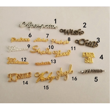 10Pcs Gold Color Rectangle Metal Handmade Garment Labels Tags For Clothing Bags Hand Made Letter Sewing Labels