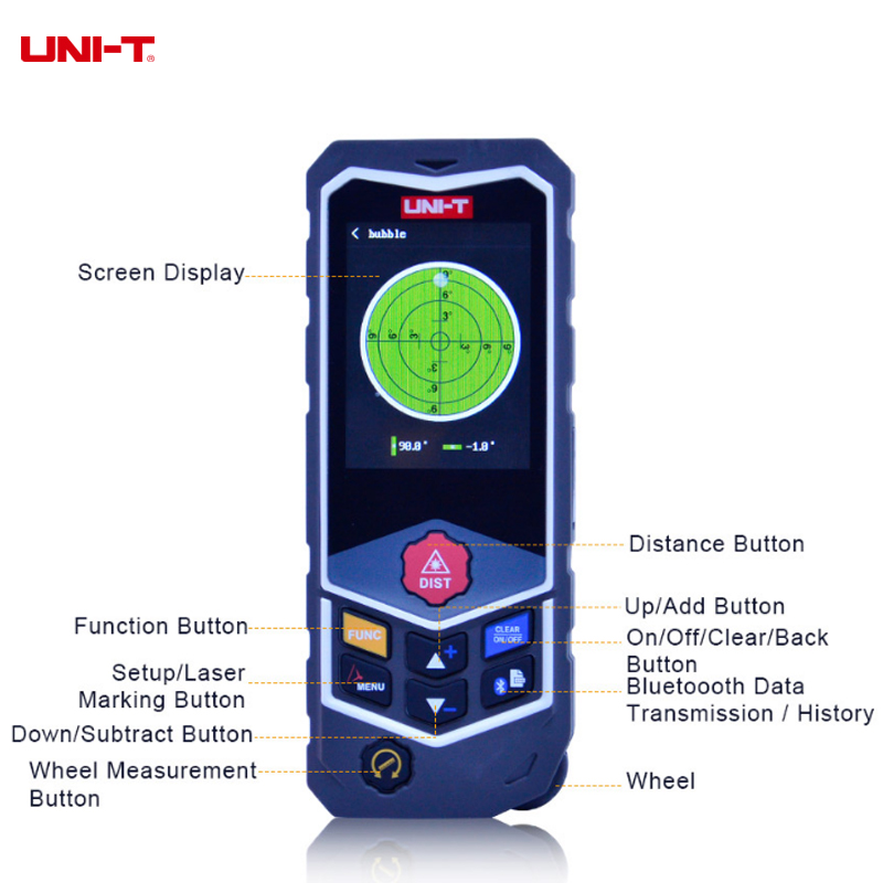 UNI-T digital laser distance meter Curvature measurement rangefinders handhled curve measurement 50m 80m 120m large HD display