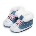 Winter Fur Warm Baby Girls First Walkers for Newborn Soft Sole Non-Slip Infant Cartoon Cotton Shoes Sneakers