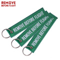 3 PCS/LOT Remove Before Flight Woven Key Tag Special Luggage Label Red Chain Keychain for Aviation Gifts OEM Key Ring Jewelry