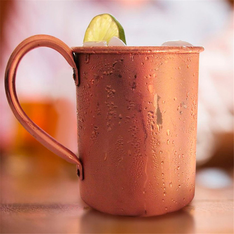 100% Pure Copper Moscow Mule Cup Cup 15oz for Cocktail Coffee Beer Milk Water Kitchen Bar Glasses 420ml
