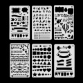 6pcs Eco-Friendly Template Drawing Tool Layering Hollow Painting Mold Stencils DIY Scrapbooking Card Stamps Embossing Template
