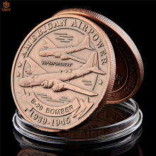 Nice US Air Force Military Weapons SUPERFORTRESS B-29 BOMBER Copper Commemorative Coins Collectibles And Gifts