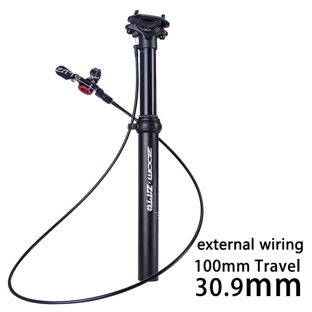 ZTTO 30.9 31.6 MTB Dropper Seatpost Adjustable seat post Internal Routing External Cable CNC Remote Lever 100mm Travel seat post