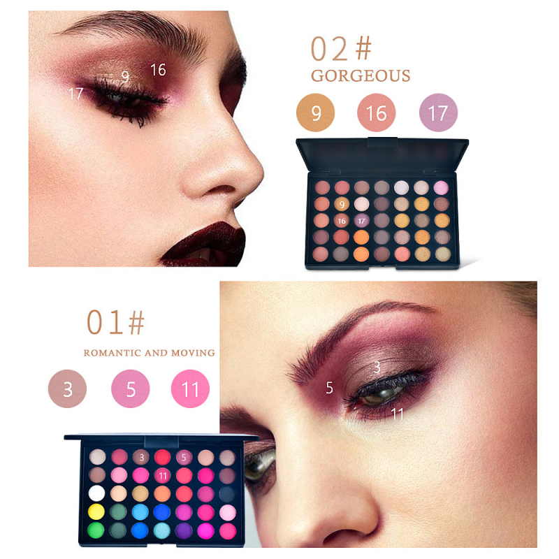 35 Colors Pearl Matte Eyeshadow Long Lasting Earth Color Eyeshadow Tray Mix Is Not Easy To Remove Makeup Cosmetic TSLM1