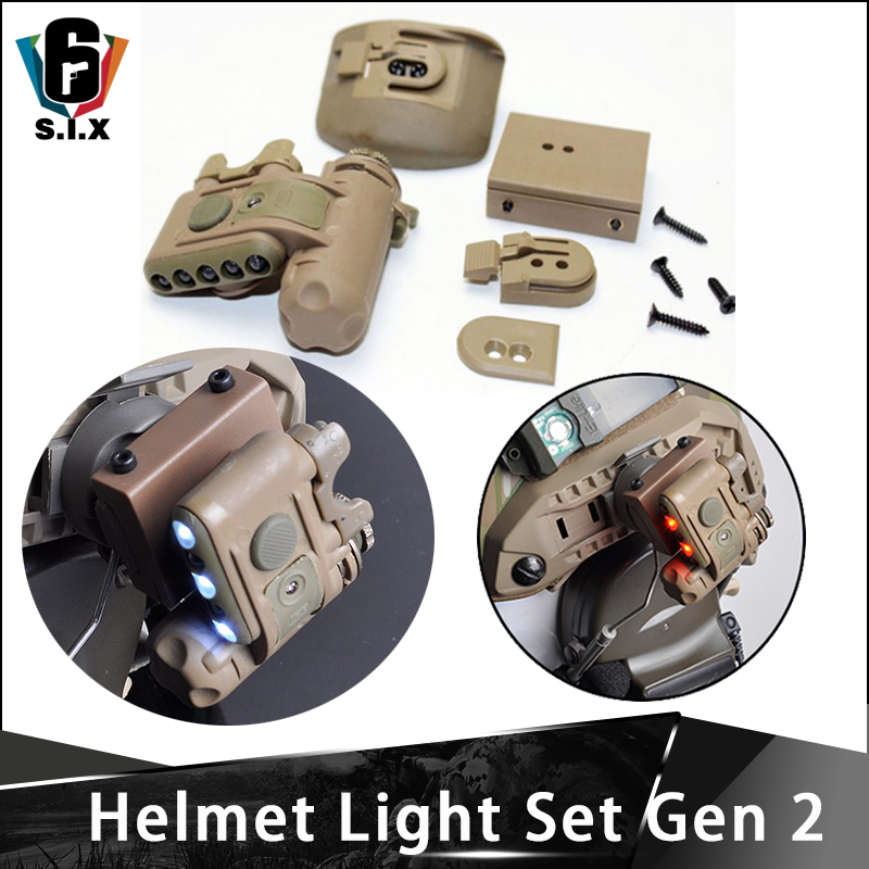 Tactical Softair Helmet Light Set GEN 2 White Red IR Light Fast Helmet Flashlight GEN II Accessories Helmet Led GEN TWO