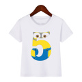 Cute Cartoon Boys T Shirt Kids Clothes Girls 1 To 9 Happy Birthday Number T-shirt Summer Short Sleeve TShirt Kawaii Tops