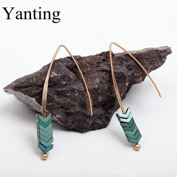 Yanting green ore arrows earrings for women vintage earring brincos earings fashion jewelry Christmas gift 2020 shop 0349