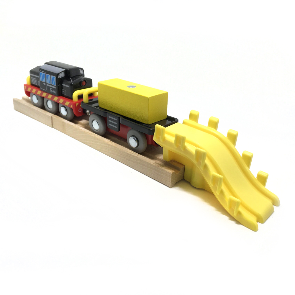 Wooden dock loading crane cargo ship scene Suitable for train brio track children track series toy accessories