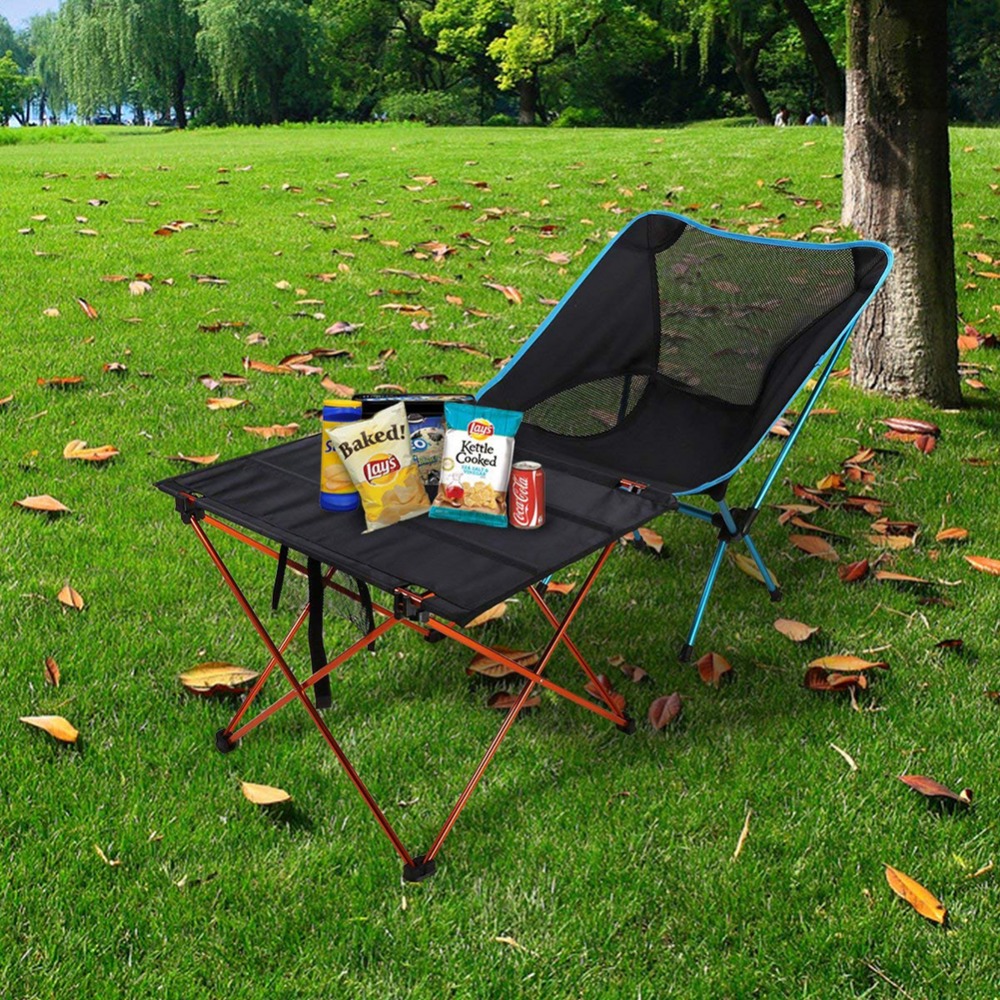 Camping Outdoor Table Garden Tables with Pouch Aluminium Alloy Picnic Table Oxford Cloth Ultra-light Durable Folding Table Desk