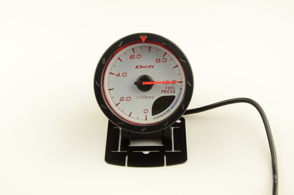 2.5" 60MM Fuel Pressure Gauge Meter White Face With Logo