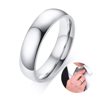 Classic Men's Stainless Steel Wedding Band with Domed Profile and Polished Finish Ring Comfort-Fit Adult Unisex Jewelry 5mm