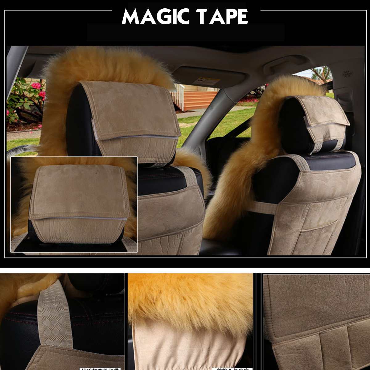 Car Seat Cover Long Wool Front Seat Cover Universal Car Seat Cushion Winter Warm Furry Fluffy Auto Car Front Row Seat Slipcover