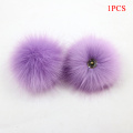 Fluffy Fox Fur Pompoms with Button 8CM DIY Fox Fur Pom Poms Balls Faux Fur Pompon For Scarves Hats Bags Accessories Wholesale