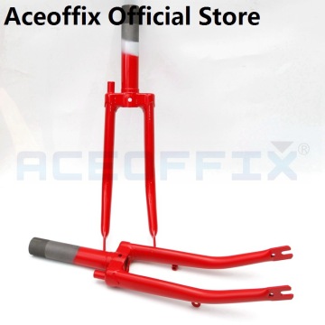 ACEOFFIX Red Brompton folding bike front fork 74mm open width chrome molybdenum steel 580g