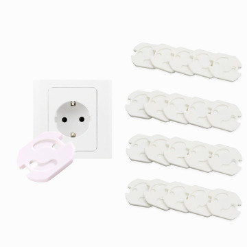 20pcs Baby Safety Rotate Cover 2 Hole Round European Standard Children Against Electric Protection Socket Plastic Security Locks