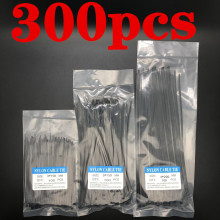 Genuine/Original 300Pcs 3x100 150 200 MM Tyrap Assorted Self-locking Nylon Cable Ties Plastic Zip Tie Loop Wire Wrap Zip Ties