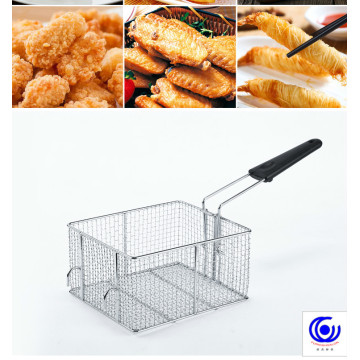 14 Frying basket commercial stainless steel net square encrypted French fries frame filtering screens round Colanders Strainers