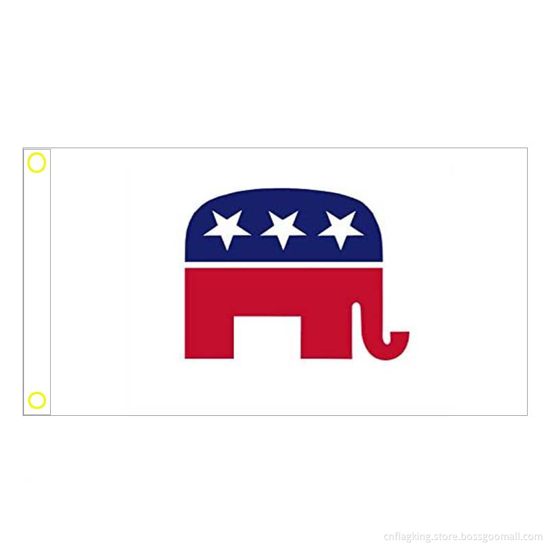 Republican Flag with Two Brass Grommets Double Stitched