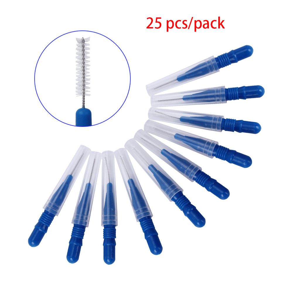 Hot 25 pcs/pack Oral Care Push-Pull Interdental Brush Orthodontic Wire Toothbrush 0.5mm Gum Brush Dental Floss Toothpick