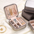 Square Jewelry Box Simple Jewelry Box Earrings Ring Pendant Display Box Portable Travel Ear Hook Holder Zipper Storage Oragnizer