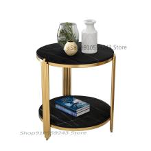 Italian Style Rock Slab Side Table Small Apartment Double-layer Small Coffee Table Light Luxury Corner Table Living Room Small R